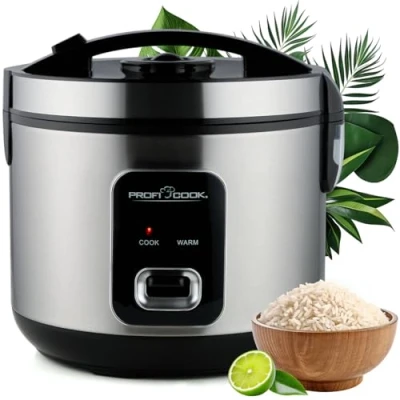 Image de ProfiCook® cuiseur à riz 3kg de préparation rapide fonction maintien au chaud gobelet doseur &amp; cuillère Rice Cooker antiadhésif avec vapeur PC RK 1285