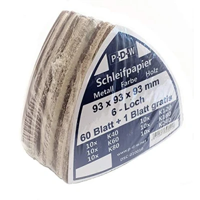 Image de 120 l. 93 feuilles de papier abrasif Delta 6 types abrasives Grain K40/60/80/120/180/240 10 Disques abrasifs à trous P D W.