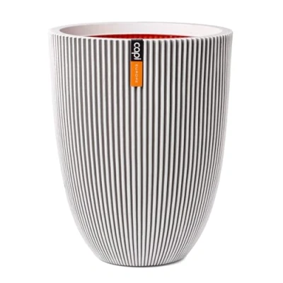 Image de Capi Europe Vase élégant Bas Groove NL 34x46 Ivoire Ouverture Ø27 Pot de Fleurs pour Une Utilisation à l&#039;intérieur et l&#039;extérieur Garantie Vie KGVI782