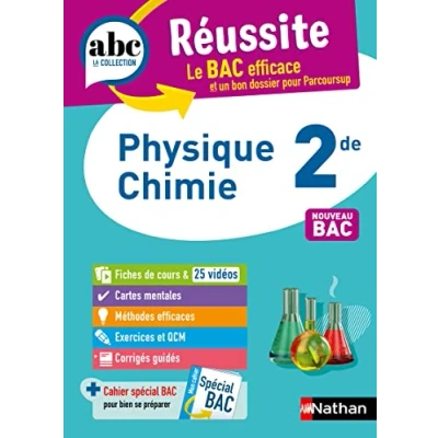 Image de Physique Chimie 2de ABC Réussite Programme de seconde 2023 2024 Cours, Méthode, Exercices Livre d’occasion Bon