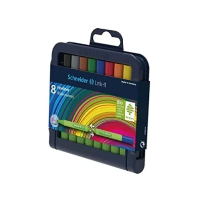 Image de Schneider Link it Stylos Feutre , Lot de 8, Feutres Coloriage Marqueur Pointe Fine Standard Coleurs Assorties