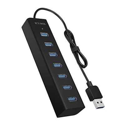 Image de ICY BOX IB HUB1700 U3 USB 3.2 Gen 1 (3.1 1) Type A 5000 Mbit/s Noir Neuf