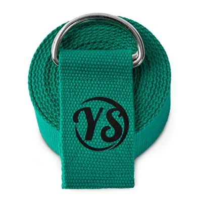 Image de Yoga Studio Sangle de Ceinture Unisexe YS DRing/2,5/Turquoise 2,5 m avec Boucle en D métal Vert Jade Taille 38 mm x