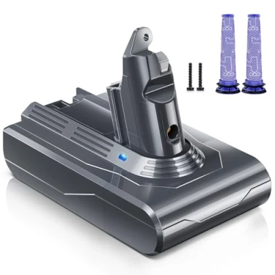 Image de Keenstone 6500mAh Batterie pour Dyson V6 DC62 SV03, Compatible avec Animal Pro SV04 SV05 SV06 SV07 SV09 DC58 DC59 DC61 DC72 DC74, 21,6V Li ION Filtres et Vis