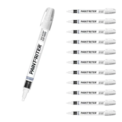 Image de MARKAL 96820 Valve Action Paint Marker, pointe ogive de 2 4 mm, Blanc (Pack 12)