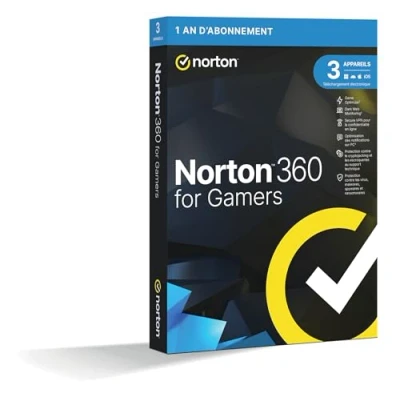 Image de Norton 360 for gamers 2024 3 Appareils Cyberprotection puissante optimisée pour les Antivirus, Gestion Mots de Passe, Protection Webcam, VPN, Stockage Cloud 1 An PC/Mac/Android/iOS