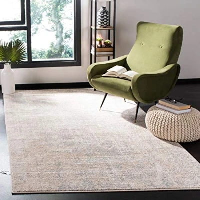 Image de Safavieh Tapis Moderne Abstrait pour Salon, Salle à Manger, Chambre Coucher Collection Adirondack Poils Courts Beige et Ardoise 155 x 229 cm