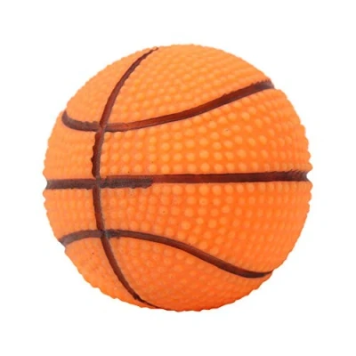 Image de Chien Jouet Rubbe Balles, Pet Son Balle Formation De Jouant À Mâcher Interactive pour Animaux Chiot Chat Récompense Fetch Jouer(Basketball)
