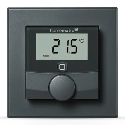 Image de Homematic IP Smart Home 159820A0 Thermostat Mural avec capteur d&#039;humidité, athrazit, numérique radiateur/Chauffage au Sol, Application Alexa, Google Assistant, Mesure de la température,