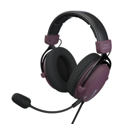 Image de Dark Project HS4 Casque filaire stéréo avec micro amovible, cadre en métal, prise audio 3,5 mm, pour PS4, PS5, PC, Xbox One, ordinateur portable, Mac
