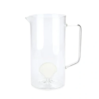 Image de Balvi Carafe Atlantis Shell Couleur Blanc Fabriqué à la Main en Borosilicate Verre 1,3L