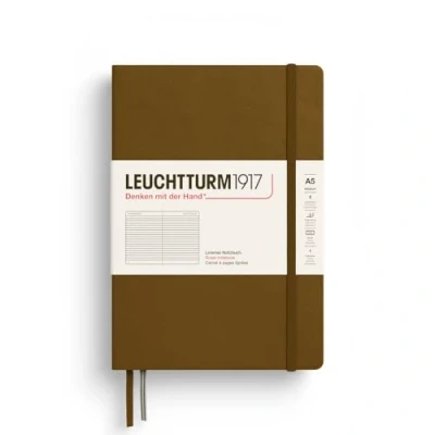 Image de LEUCHTTURM1917 372198 Carnet de notes Medium (A5) 14,5 x 21 cm, couverture rigide, 251 pages numérotees, Spice Brown, ligné