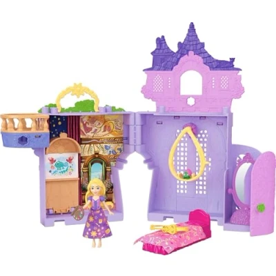Image de Disney Coffret La Tour de Raiponce Histoires à Empiler avec petite poupée Raiponce, figurine Pascal et 7 accessoires, jouet inspiré du film