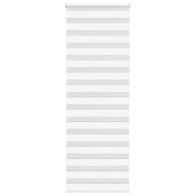 Image de vidaXL store zèbre blanc 85x200 cm largeur du tissu 80,9 polyester, à enrouleur zébré, zébré pour fenêtre, 4014778