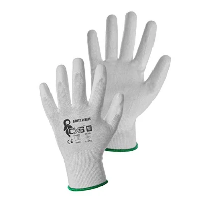 Image de CXS Brita Gants de travail (Lot 12) Montage antidérapant sans couture Confortable, idéal pour travaux réparation Travailler, Industrie Automobile, Service Atelier (8 (2 pack), Blanc)