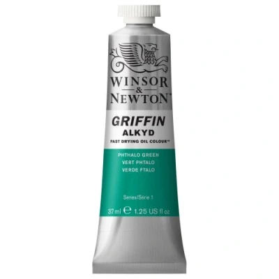 Image de Winsor &amp; Newton Griffin Alkyd Huile Tube 37ml 522 Vert de Phtalocyanine, nuance Bleue