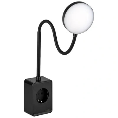 Image de SEBSON Lampe de Lecture Murale LED Dimmable, Veilleuse Prise avec Port USB C Col Cygne Flexible, Blanc Neutre 4000K, 4,5W, 420lm Nuit