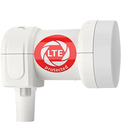 Image de DUR line +Ultra Single LNB 1 Participant Blanc avec Filtre LTE [ Test TRÈS Bien *] Fois, numérique Protection Contre Les intempéries, Full HD, 4K,Qualité Premium