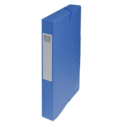 Image de Exacompta Réf. 50400E 1 boite de classement avec élastiques Exabox en carte lustrée 600g/m2 Dos 4 cm dimensions 25 x 33 pour documents A4 couleur aléatoire livrée montée
