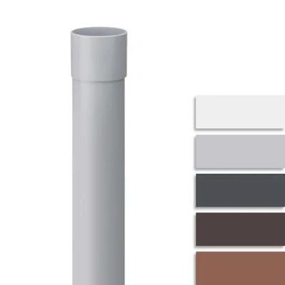 Image de INEFA Tuyau de descente 200cm PVC DN 85, gris accessoires gouttière, montage simple par emboîtement, Made in Germany