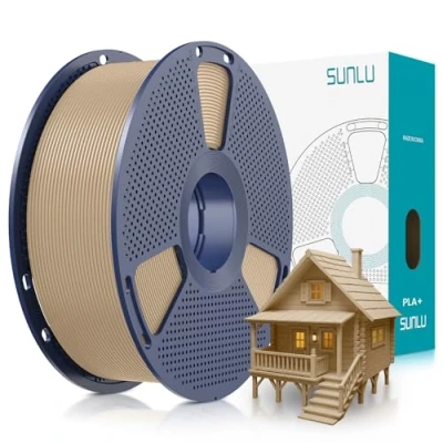 Image de SUNLU filament PLA+ 1,75 mm, PLA plus pour imprimante 3D, résistant, Neatly Wound, 1 kg de impression précision dimensionnelle +/ 0,02 bois