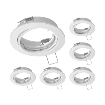 Image de ledscom.de 6 cadres d&#039;encastrement au plafond FERE, rond, pivotant, blanc brillant