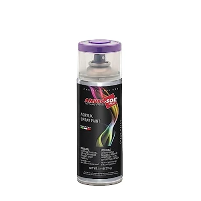 Image de Ambro Sol V4004005 Vernis Peinture Acrylique Multi Usage, Brillante pour Intérieur et Extérieur, Adapté a Tous Type de Matériau, Aérosol En Fer Blanc Recyclable 400 ml, Lilas Bleu