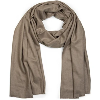 Image de styleBREAKER écharpe étole douce, couleur unie avec franges, tissu, unisexe 01017070, couleur:Taupe
