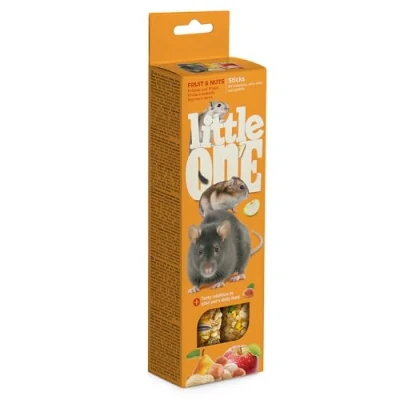 Image de Little One Sticks pour Hamsters, Rats, Souris et gerbes avec Fruits Noix 2 x 60 g