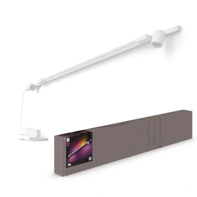 Image de Philips Hue Perifo Kit Mural avec 2 x spot cylindrique et Tube lumineux gradient Blanc, compatible Bluetooth, fonctionne Alexa, Google Assistant Apple Homekit