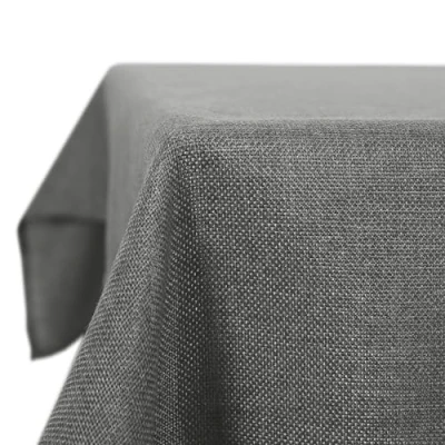 Image de Deconovo Nappe rectangulaire en Faux Lin résistante à l&#039;eau pour Table de Salle Manger, 140 x 250 cm, Gris