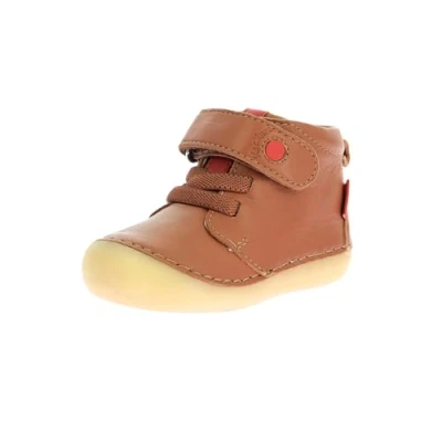 Image de Kickers Sonizikro Chaussures premiers pas pour enfants, Taille: 19, Camel Cuir