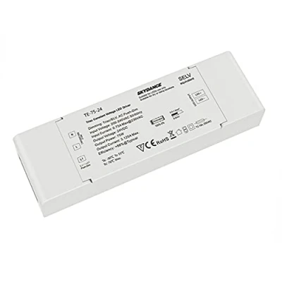 Image de Transformateur d&#039;alimentation Dimmable 24 V 75 W, avec Triac Varialuce sur 220 + Bouton Normalement ouvert (Push Dimmer), pour bande LED
