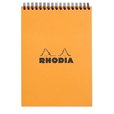 Image de RHODIA 16501C Notepad Bloc Notes à Spirale (Reliure Intégrale) Orange A5 14,8 x 21 cm Ligné 80 Feuilles Détachables Papier Clairefontaine g/m² Couverture en Carte Enduite Souple