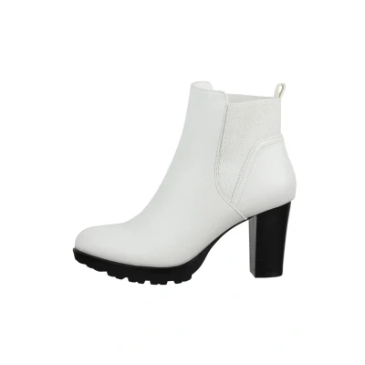 Image de Elara Herbst Bottines à plateau, Femme, Taille: 41, Weiss Matière synthétique