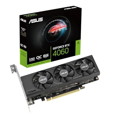 Image de ASUS GeForce RTX 4060 LP BRK OC Edition Carte Graphique de Jeu 8 Go GDDR6 (Nvidia RTX4060 DLSS 3, PCIe 4.0, 2 x DisplayPort 1.4a, HMDI 2.1a, O8G BRK)
