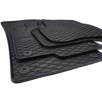 Image de kfz premiumteile24 Lot de 4 tapis sol en caoutchouc qualité supérieure compatible avec Golf 5 1K 6 5K Jetta Scirocco III Toutes saisons 100 % Noir