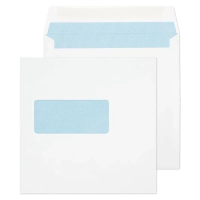Image de Blake Purely Everyday 165 x mm 100 g/m² Enveloppes Carrées Gommée Fenêtre (0165W) Blanc Boîte de 500