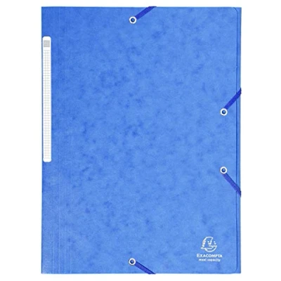 Image de Exacompta Réf. 17113H Carton de 25 chemises à élastiques pochettes 3 rabats Maxi capacity en carte lustrée dimensions 24 x 32 cm pour documents au format A4 couleur jaune citron