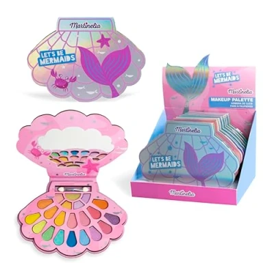 Image de MARTINELIA Palette de Fards à Paupières Sirène Pour Enfant Assortiment 21 avec Applicateur et Miroir Maquillage Set Beauté Cadeau Fille