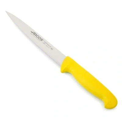 Image de Arcos Séries 2900 Couteau à Poisson Lame Acier Inoxydable Nitrum 170 mm Manche Polypropylène Couleur Jaune