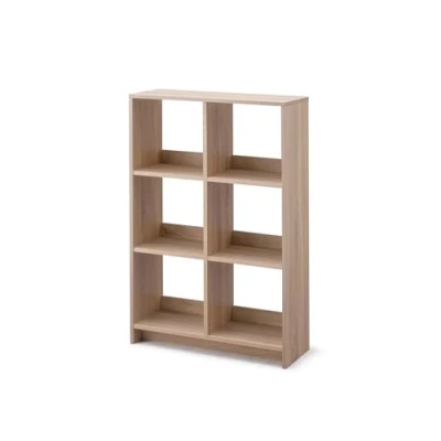 Image de Iris Ohyama, Meuble de rangement ouvert, Bibliothèque, Étagère 6 casiers, Grande capacité, horizontale &amp; verticale, Bureau, Chambre, Salon Wood Open Shelf WOS Marron Clair