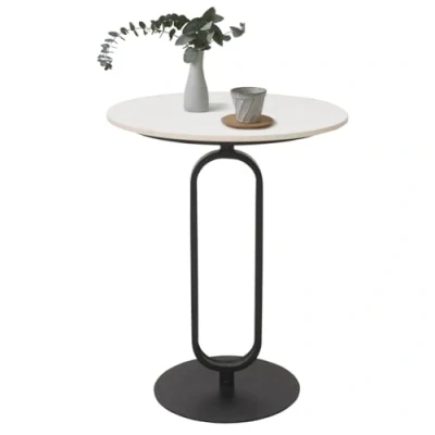Image de Cre Cra Table d&#039;Appoint Marbre,Table Basse Ronde,Table Bout de Canapé pour Salon Chambre Vasagle,Moderne,Table canapé,Petite Métal Noir,Table+d&#039;appoint,45x 45 x 57cm