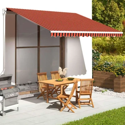 Image de Tissu de remplacement pour auvent vidaXL Orange et marron 4x3,5 m 100% polyester Résistant aux UV