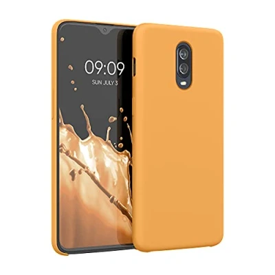 Image de kwmobile Housse Compatible avec OnePlus 6T Coque de téléphone Protection Souple en TPU Silicone Jaune Orange