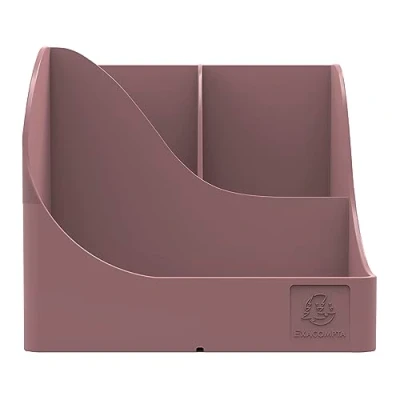 Image de Exacompta Réf. 69538D 1 Pot à crayons Pen Wave Skandi Rose 5 compartiments 4 hauts pour les grands ustensibles et compartiment bas petits ustensiles