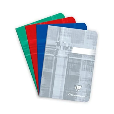Image de Clairefontaine 3640C Un Carnet Agrafé 10,5x14,8 cm 96 Pages Unies Blanches Papier 90 g Couverture Carte Pelliculée Couleur Aléatoire