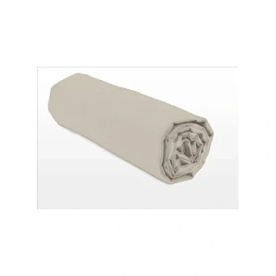 Image de Home Linge Passion Drap Housse Beige Ivoire 180x200 +25 cm 100% Coton 57 Fils Label Oeko Tex