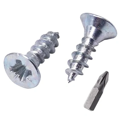 Image de SKIR&#039;CO Lot de 100 vis à bois en acier zingué 3,5 x 13 mm, tête fraisée Pozidriv, panneaux d&#039;aggloméré, PZ entièrement filetées (100, mm)