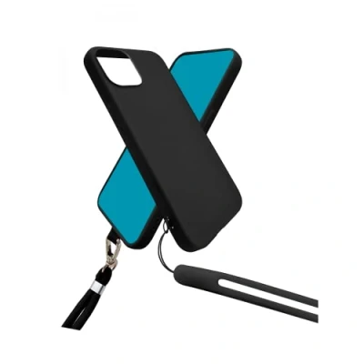 Image de JAYM Coque Silicone Noir pour Apple iPhone 15 Plus Tour de Cou et Poignet inclus intérieur 100% microfibre Neuf